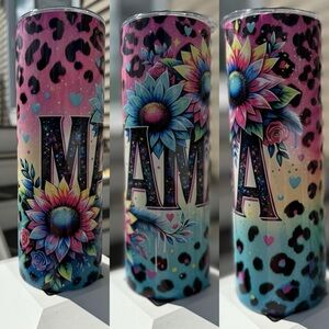 Colorful Leopard Print Mama Tumbler